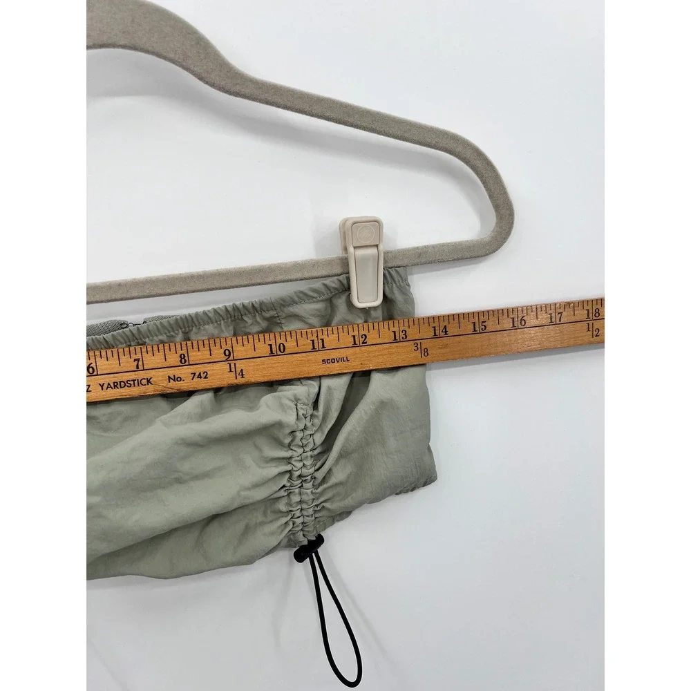 Garage Sage Green Nylon‎ Bungee Cord Bandeau Tube Top Back Zip Small P/S